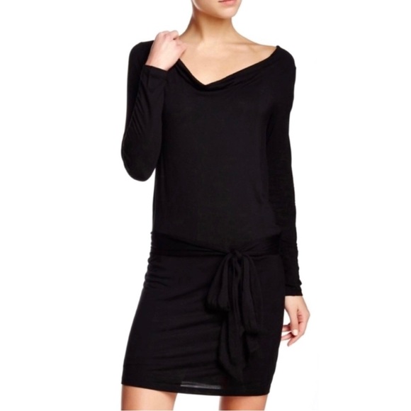 NEW HAUTE HIPPIE BLACK LONG SLEEVE OPEN BACK MINI DRESS - Picture 1 of 7